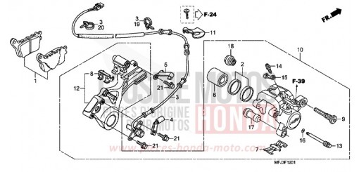 HINTERRAD-BREMSSATTEL (CBR600RA) CBR600RAA de 2010